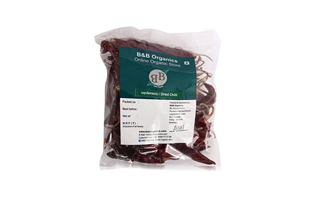 B&B Organics Dried Chilli    Pack  500 grams